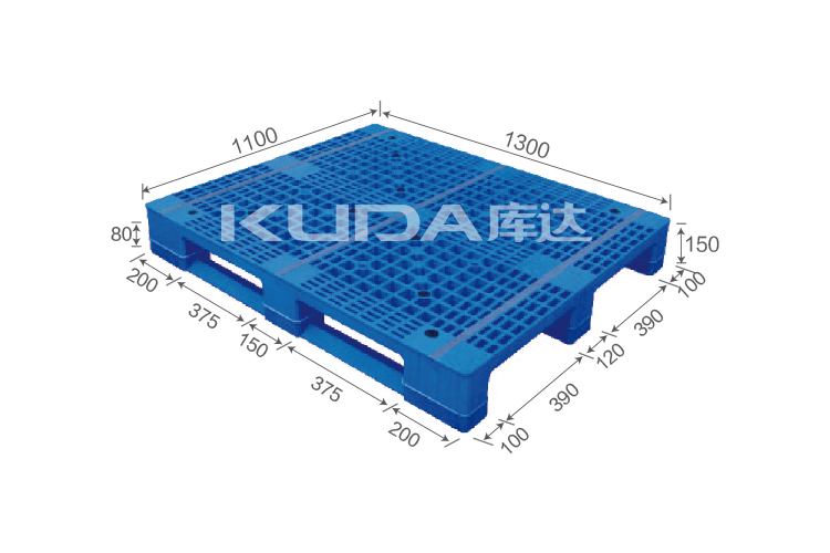 1311E網(wǎng)格川字（置鋼管）塑料托盤(pán)