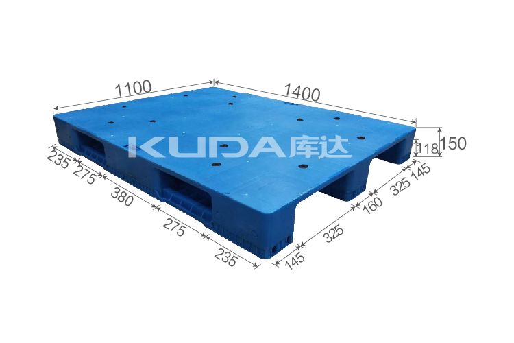 1411B平板川字（置鋼管）塑料托盤