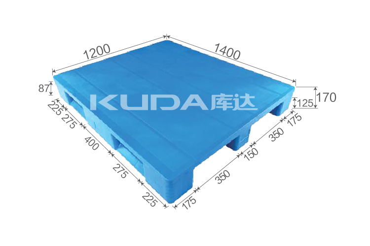 1412C平板川字（置鋼管）塑料托盤