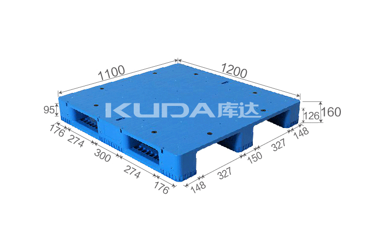 1211C平板川字（置鋼管）塑料托盤