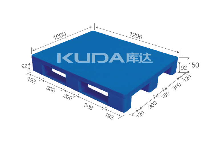 1210A平板川字（置鋼管）塑料托盤