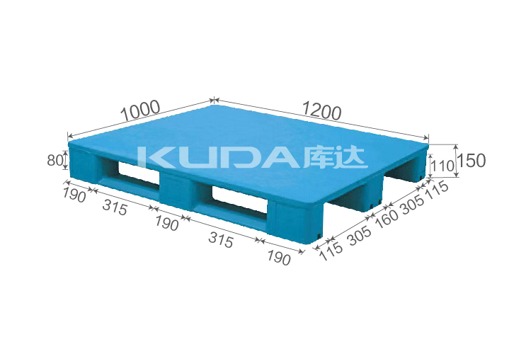 1210J2平板川字（置鋼管）塑料托盤