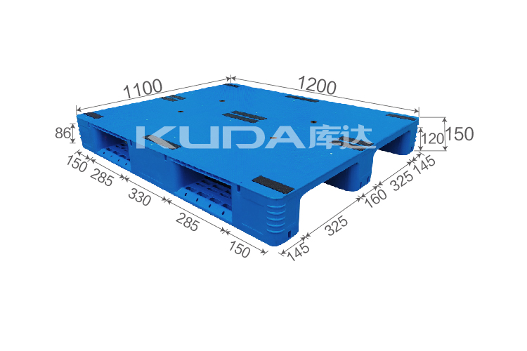 1211D平板川字（置鋼管）塑料托盤