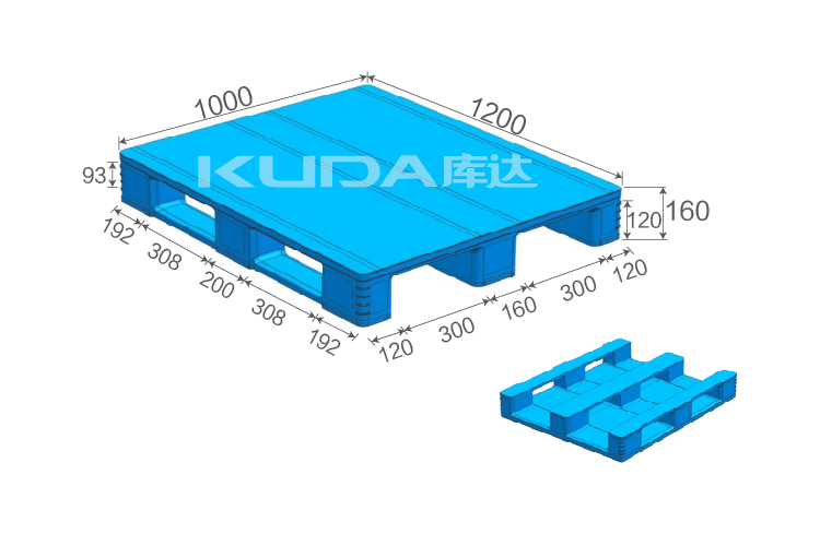 1210W平板川字（置鋼管）塑料托盤