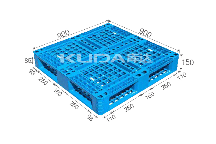 0909B網(wǎng)格田字（置鋼管）塑料托盤