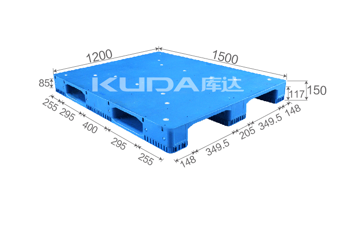 1512C平板川字（置鋼管）塑料托盤