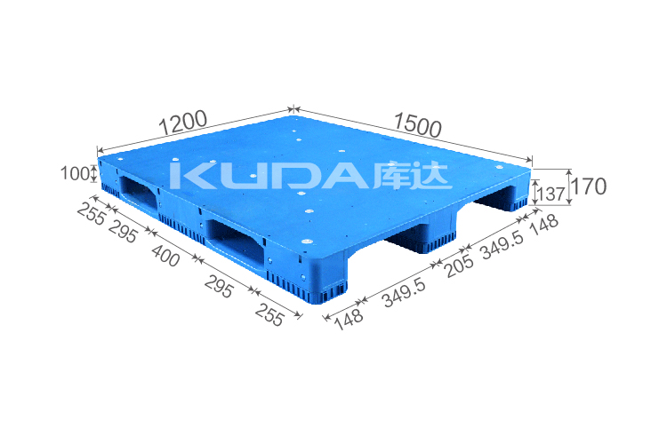 1512D平板川字（置鋼管）塑料托盤