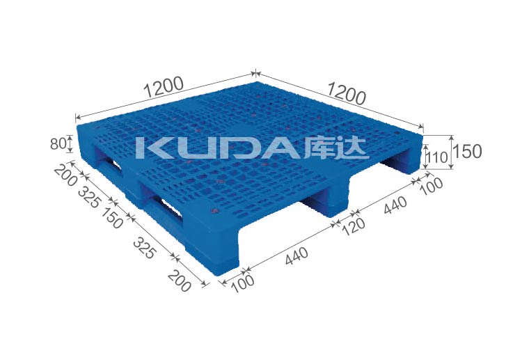 1212E網(wǎng)格川字（置鋼管）塑料托盤